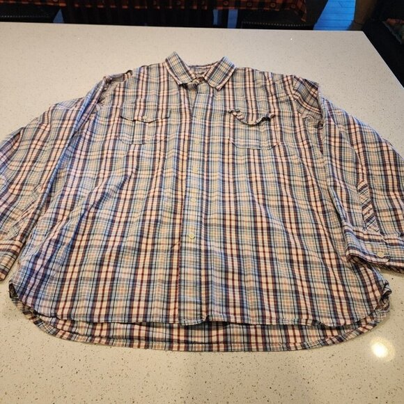Timberland Shirt Mens XL Red Blue Plaid Roll Tab Sleeves Button Up Casual Cotton - Picture 1 of 4